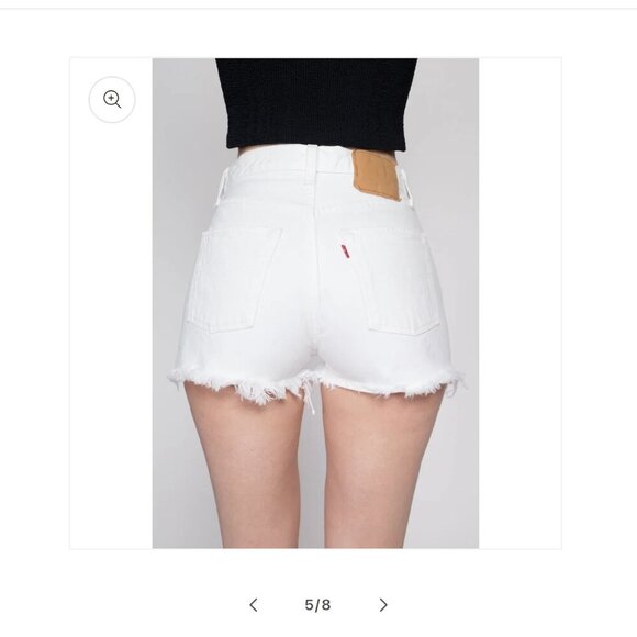 Levi's 501 women's white denim button fly cut off Daisy Duke shorts sz 29 - Picture 3 of 14